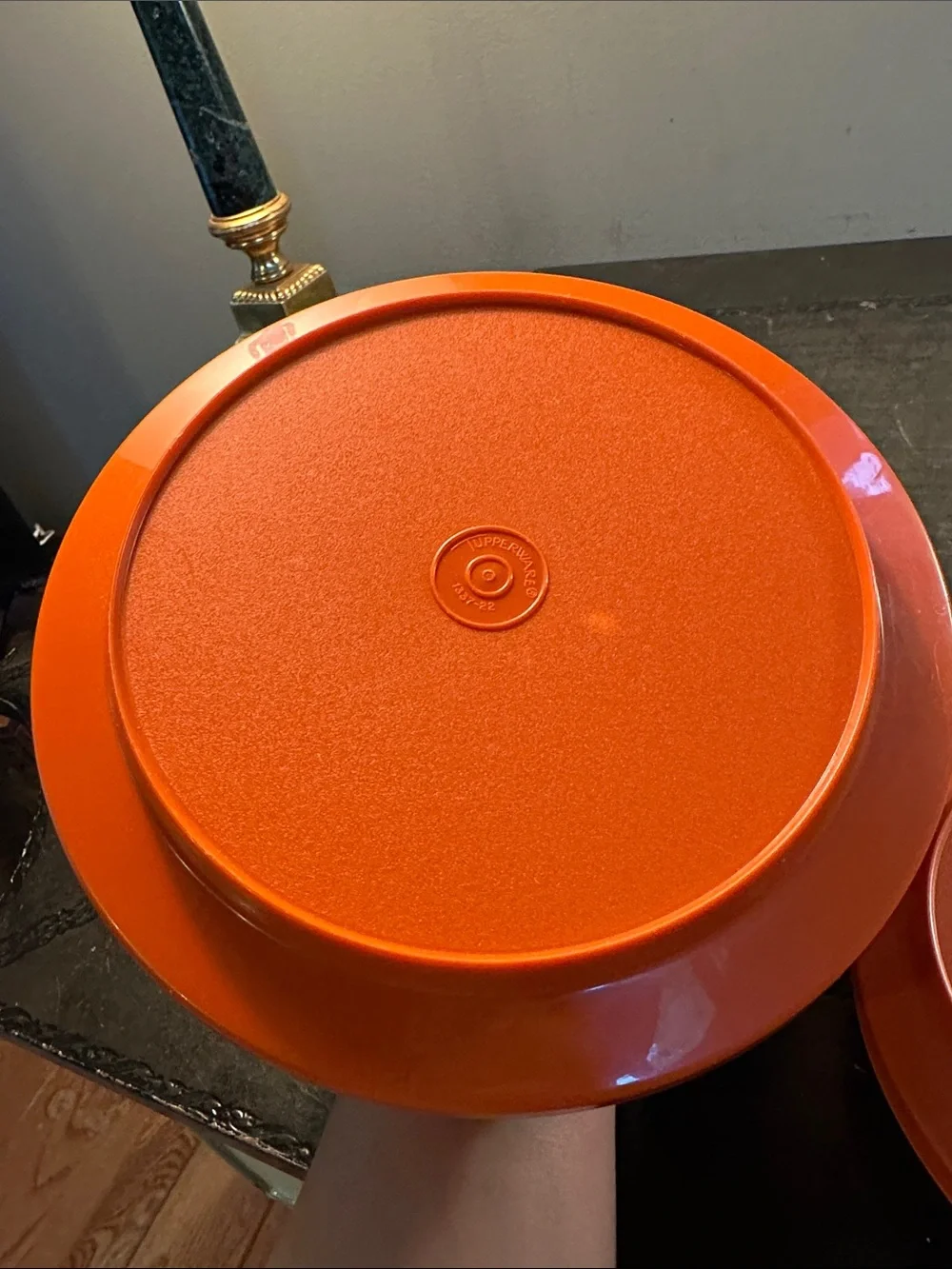 Bright Orange Round Tupperware Storage Containers - Set of 2